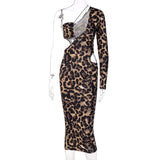 Cut-Out Leopard Women Dress
