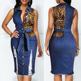 Blue Leopard Women Dress