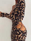 Cut-Out Leopard Women Dress